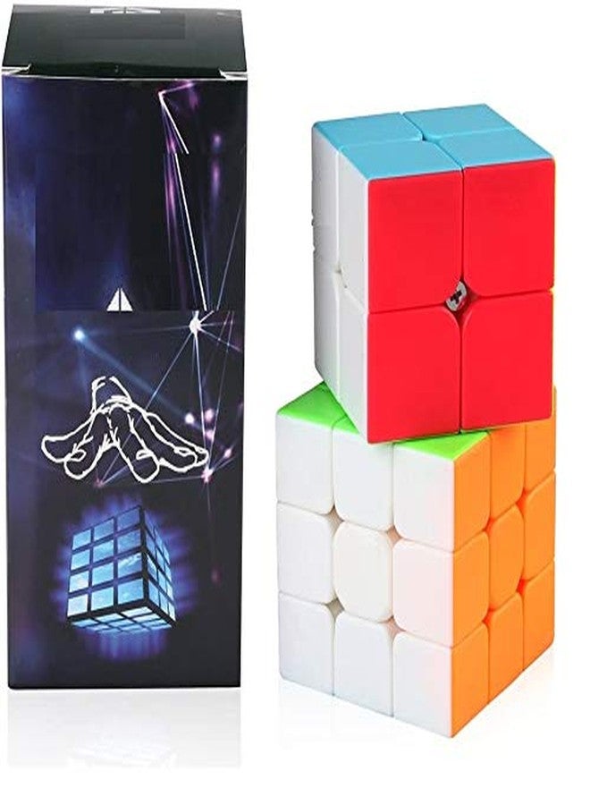 Authfort Speed Cube Bundle 2x2 3x3 Magic Cube Set 2x2 3x3 Stickerless Puzzle Toy (2 Pieces) - Image 1